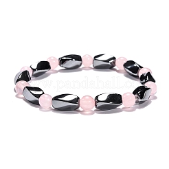 Round Natural Rose Quartz Stretch Bracelets&nbsp;BJEW-G072-3