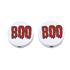 Halloween Printed Natural Wood Beads&nbsp;WOOD-T021-101