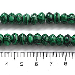 合成マラカイトビーズ連売り  ソーサービーズ  8x5mm  穴：0.6mm  約40個/連  7.76''（19.7センチメートル）&nbsp;G-P559-A04-01