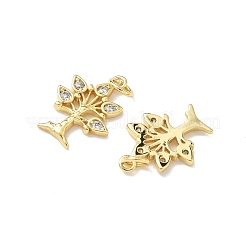 Brass & Clear Cubic Zirconia Pendants&nbsp;KK-G536-18G