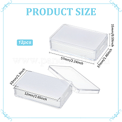 長方形 PS プラスチック ルース ダイヤモンド 宝石 収納ボックス  スポンジで  ホワイト  3.7x5.7x1.5cm&nbsp;CON-WH0095-140B-01