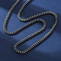 2.5mm 304 ステンレススチール ウィートチェーンネックレス  洗練された  ガンメタ色  23.90インチ（60.7cm）&nbsp;NJEW-Q013-16B