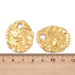 打ち出し加工された304ステンレススチールペンダント  オーバル  カドミウムフリー＆ニッケルフリー＆鉛フリー  イオンプレーティング（ip）  18KGP本金メッキ  35.5x29.5x1.8mm  穴：1.4mm&nbsp;STAS-P424-04G