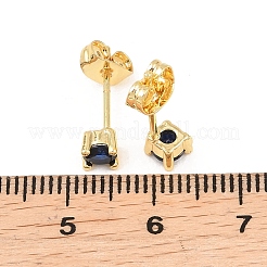 Brass Micro Pave Cubic Zirconia Stud Earrings&nbsp;EJEW-F405-22C-G02
