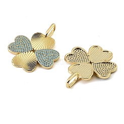 Brass Micro Pave Sky Blue Cubic Zirconia Pendants&nbsp;CU-CBA6938-07G-07
