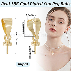 60Pcs Brass Cup Peg Bails&nbsp;KK-BBC0012-10