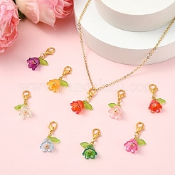 48Pcs 8 Colors Acrylic Pendant Decorations&nbsp;HJEW-YW00190