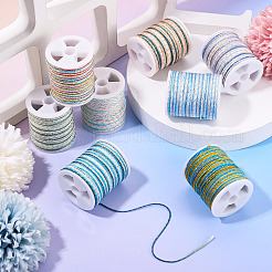 8 Rolls 8 Colors Segment Dyed Nylon Metallic Cord&nbsp;NWIR-TA0001-33