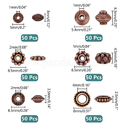 300Pcs 6 Styles Tibetan Style Alloy Spacer Beads&nbsp;TIBEB-PH0004-98