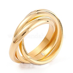Ion Plating(IP) Unisex 304 Stainless Steel Finger Rings&nbsp;RJEW-K233-06B-G