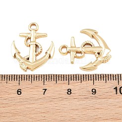 304ステンレスペンダント  ロープチャーム付きアンカー  ラックめっき  長持ちメッキ  ゴールドカラー  21x17x2mm  穴：2.5mm&nbsp;SA-CBA76DA-17G-C