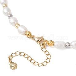 Natural Cultured Freshwater Pearl Rice Beaded Necklaces&nbsp;NJEW-JN05703