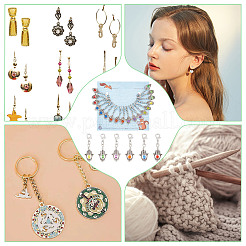 18Pcs 6 Colors Hamsa Hand Alloy Locking Stitch Marker&nbsp;HJEW-AB00618