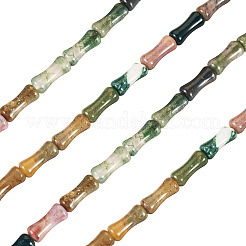 1 連売り天然インディアンアゲートビーズ連売り  竹の棒  12.5x5.5mm  穴：1mm  約31個/連  15.75インチ（40cm）&nbsp;G-TA0002-56