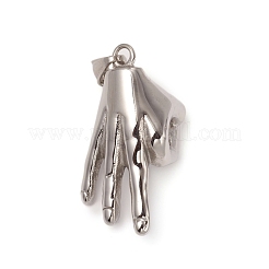 304ステンレススチールASLペンダント  いいジェスチャー  ミックスカラー  39.5x18x18mm  穴：8x5mm&nbsp;STAS-I132-13
