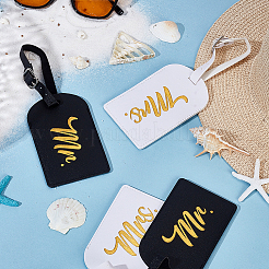 4Pcs 2 Colors PU Leather Luggage Tag&nbsp;AJEW-GA0008-53
