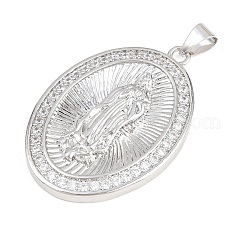 Religion Brass Micro Pave Clear Cubic Zirconia Pendants&nbsp;KK-H268-04A-P