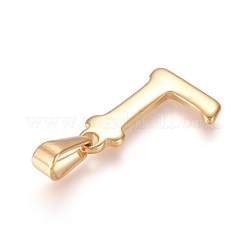 304ステンレスペンダント  ゴールドカラー  最初の文字.l  19x13x1.8mm  穴：3x7mm&nbsp;STAS-F106-95G-L-01