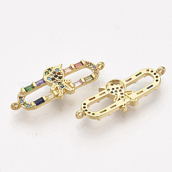 Brass Micro Pave Cubic Zirconia Links connectors&nbsp;ZIRC-T012-53G