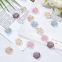 150個5色透明アクリルビーズ  花  ミックスカラー  18.5~19x18.5~19x7~10mm  穴：1.6~2mm  30個/カラー&nbsp;FIND-WR0011-40