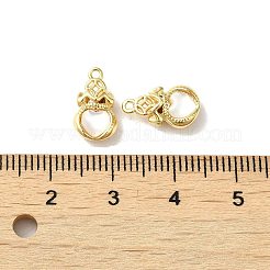 真鍮の福袋 ハートチャーム シェル付き  18KGP本金メッキ  12.5x7x4.5mm  穴：1.2mm&nbsp;KK-B079-18G
