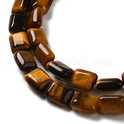 天然石タイガーアイビーズ連売り  長方形  8~9x6.5~7x4mm  穴：0.8mm  約45個/連  15.16インチ（38.5cm）&nbsp;G-G085-A03-01