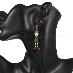 Acrylic & Shell Pearl & Glass Dangle Earrings&nbsp;EJEW-TA00827