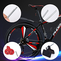 4セット2スタイルの銅繊維ブレーキブロック  304ステンレススチール製金具付き  長方形＆フラットラウンド  赤＆黒  ミックスカラー  2セット/スタイル&nbsp;FIND-CA0002-47