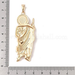 Brass Clear Cubic Zirconia Pendants&nbsp;KK-Z050-03G-04