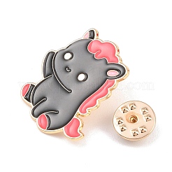馬のエナメルピン  バックパック用合金ラペルピンバック  ライトゴールド  ブラック  30x28mm&nbsp;JEWB-I057-05KCG-03