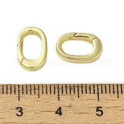 真鍮スプリングゲートリング  カドミウムフリー＆ニッケルフリー＆鉛フリー  オーバル  ゴールドカラー  12x8x2.5mm&nbsp;KK-B089-03A-G