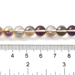 透明電気メッキガラスビーズ連売り  パール光沢メッキ  ラウンド  スミレ  8mm  穴：1mm  約50個/連  14.96''（38センチメートル）&nbsp;GLAA-T032-T8mm-C08