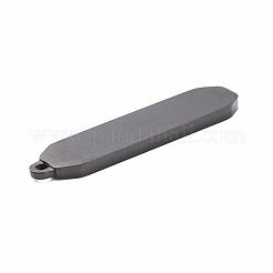 304ステンレスペンダント  空白タグのスタンプ  鏡面研磨仕上げ  長方形  電気泳動黒  40x9x2.5mm  穴：1.8mm&nbsp;STAS-D451-07EB
