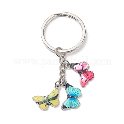 3Pcs Colorful Butterfly Alloy Enamel Pendant Keychain&nbsp;KEYC-JKC00388