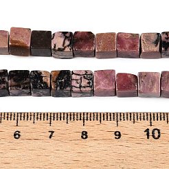 天然石ロードナイトビーズ連売り  キューブ  6~7x6~6.5x6~6.5mm  穴：1mm  約60~61個/連  15~15.366''（38.1~39センチメートル）&nbsp;G-T139-6x6-16A