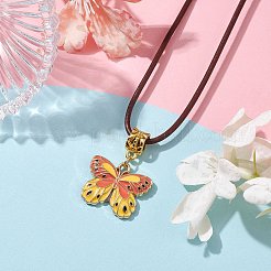 Alloy Enamel Butterfly Pendant Necklaces&nbsp;NJEW-JN04580