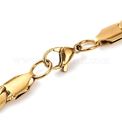 女性用304ステンレススチールツイストチェーンネックレス  ゴールドカラー  19.65~19.69インチ（49.9~50cm）  7 mm幅&nbsp;NJEW-G140-08A-G