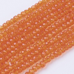 ガラスビーズ連売り  多面カット  ロンデル  ミックスカラー  3x2~2.5mm  穴：0.5mm  約160~165個/連  15~16インチ&nbsp;GLAA-G045-B