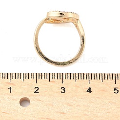 アロイラインストーンオープンカフリング  月と太陽  ゴールドカラー  内径：17mm&nbsp;RJEW-H249-01G