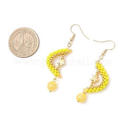 Natural Mashan Jade Dangle Earrings&nbsp;EJEW-MZ00544-02