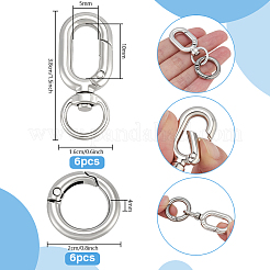 12Pcs 2 Styles Alloy Swivel Clasps & Brass Spring Gate Rings Kits&nbsp;FIND-PH0029-40P