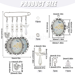 DIY Blank Charms Brooch Pendant Decoration with Imitation Pearl Beaded Making Kit&nbsp;DIY-SC0025-59