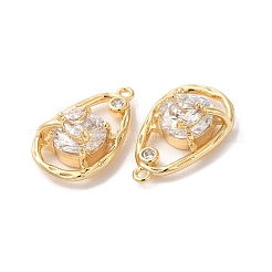 Brass Pave Cubic Zirconia with Glass Pendants&nbsp;KK-G465-17G
