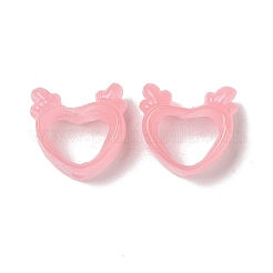 エポキシ樹脂ビーズ  イミテーション翡翠  ハート  ピンク  16x17.5x8mm  穴：1.5mm&nbsp;RESI-I046-06A