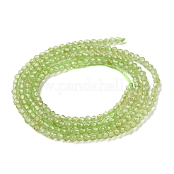 天然石ペリドットビーズ連売り  多面カット  ラウンド  2~2.5mm  穴：0.5mm  約195個/連  15.35''（39センチメートル）&nbsp;G-P603-C-2mm-01