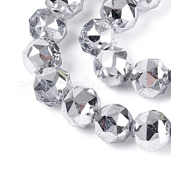 Electroplate Transparent Glass Round Beads Strands&nbsp;EGLA-T029-8mm-12T-04