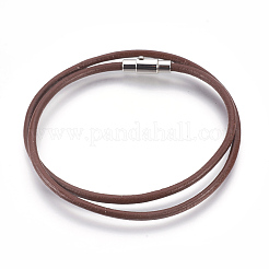 Leather Cord Wrap Bracelets/Necklace&nbsp;BJEW-JB03920-M