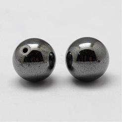 磁気無し合成ヘマタイトビーズ  片穴  ラウンド  5mm  穴：1mm&nbsp;G-P162-02-5mm