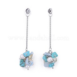Chip Synthetic Turquoise&nbsp;EJEW-JE03227-03