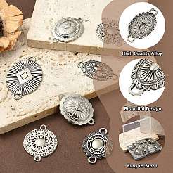 40pcs 5 Styles Tibetan Style Zinc Alloy Connector Charms&nbsp;FIND-CJ0004-75